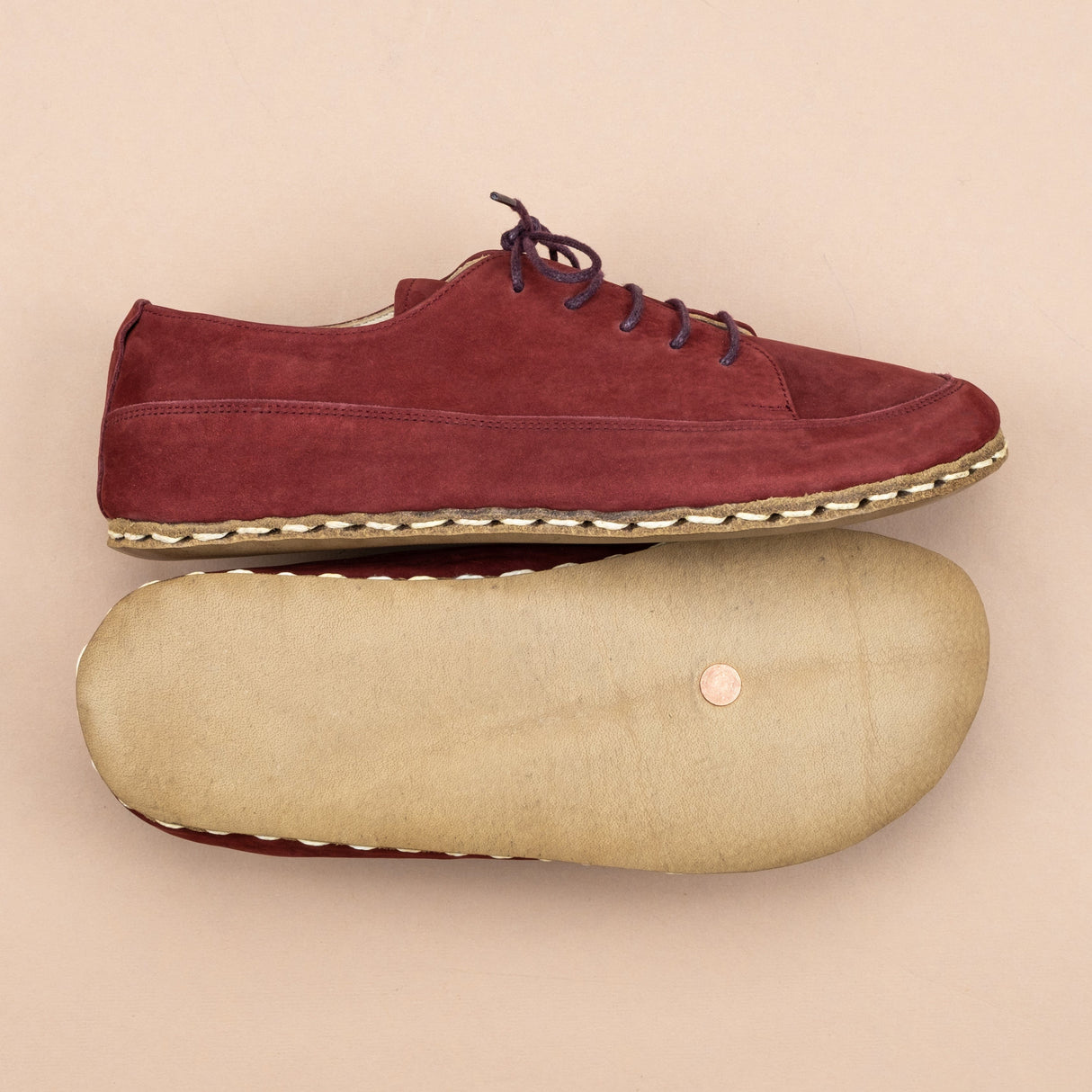 Men's Burgundy Barefoot Sneakers from Atlantis Handmade Shoes
