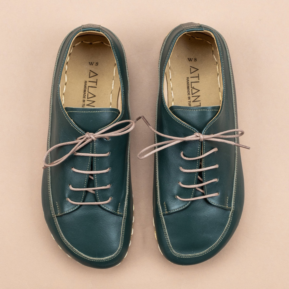 Men's Bottle Green Barefoot Sneakers from Atlantis Handmade Shoes
