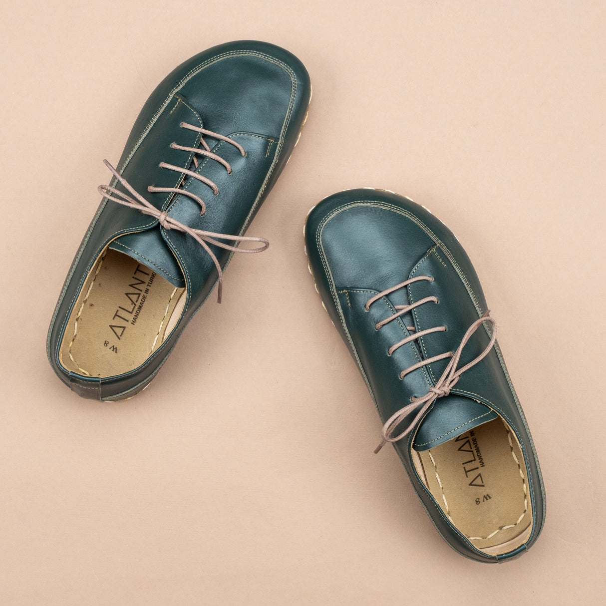 Men's Bottle Green Barefoot Sneakers from Atlantis Handmade Shoes
