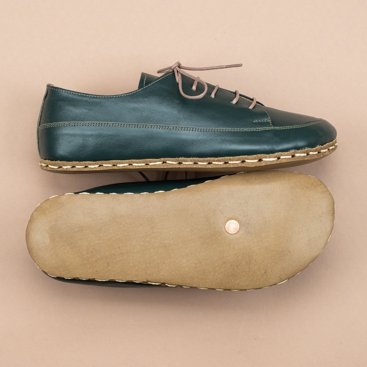 Men's Bottle Green Barefoot Sneakers from Atlantis Handmade Shoes