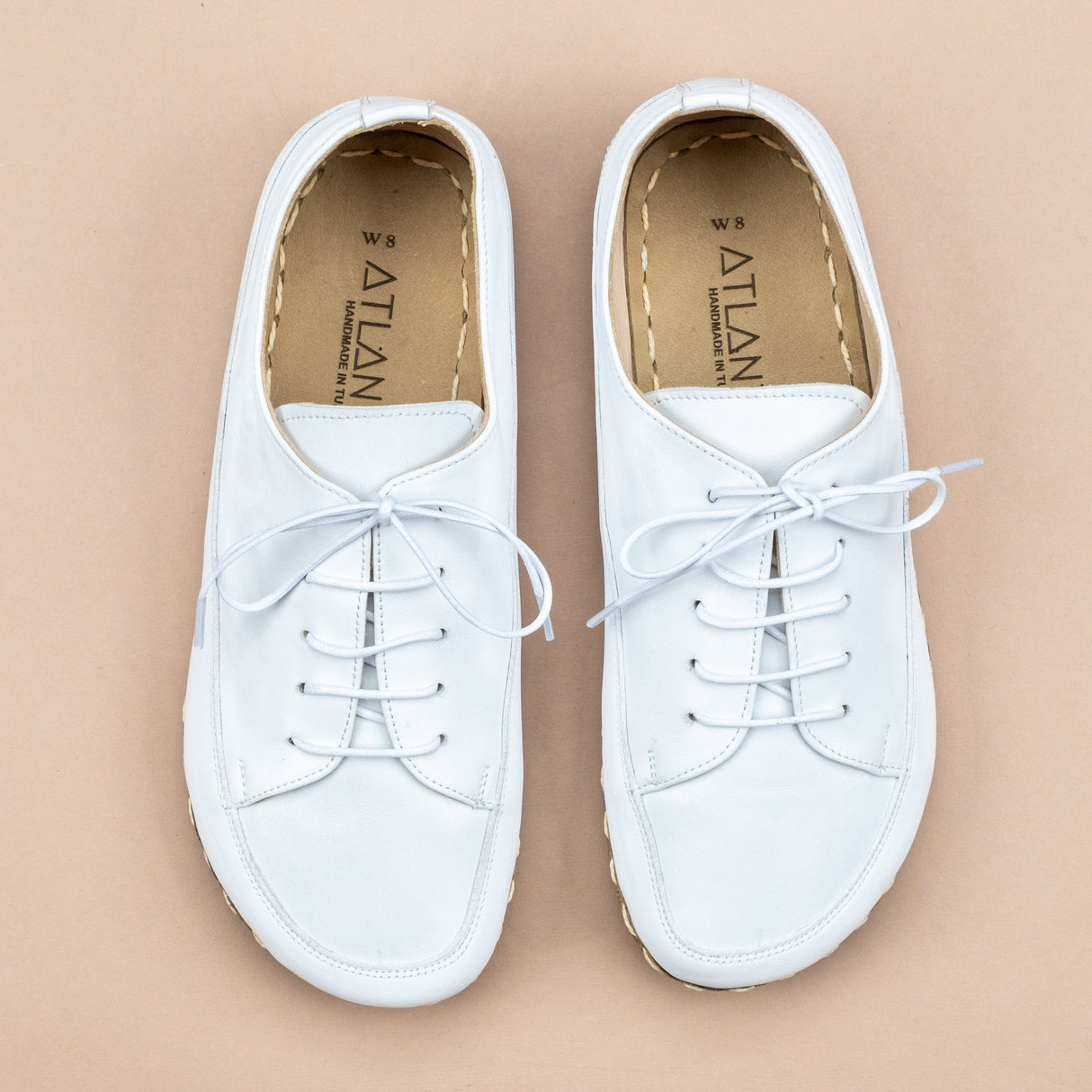 Men's White Barefoot Sneakers from Atlantis Handmade Shoes