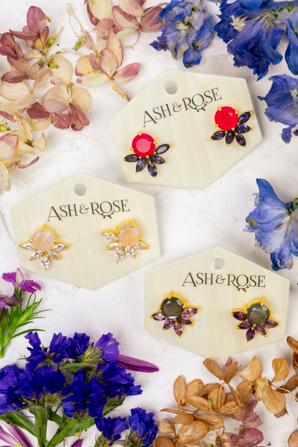 Blooming Fan Studs from Ash & Rose