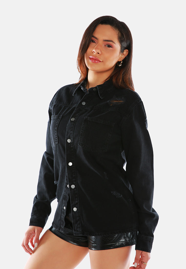 Ripped Denim Jacket from London Rag International