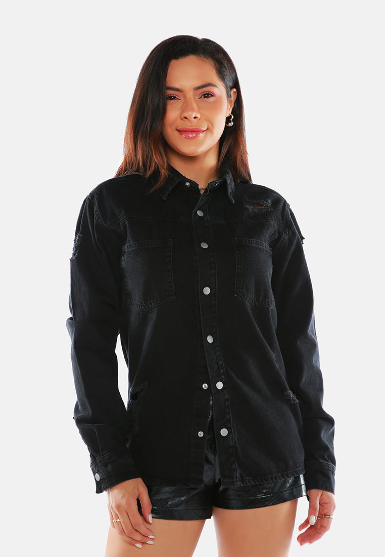 Ripped Denim Jacket from London Rag International