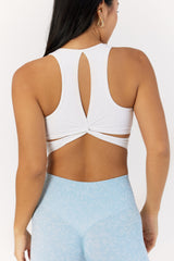 Astoria LIVE LUXE Square Neck Crop - White From Astoria Activewear