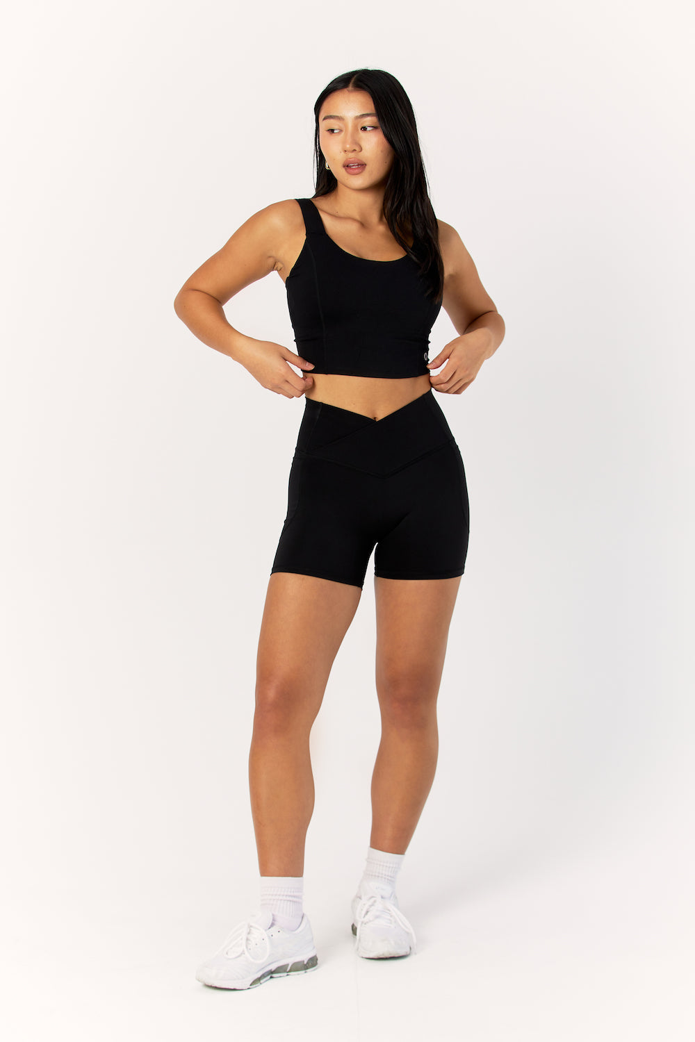 Astoria LIVE LUXE Crossed Sports Crop - Black From Astoria Activewear