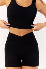Astoria LIVE LUXE Crossed Sports Crop - Black From Astoria Activewear