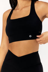 Astoria LIVE LUXE Square Neck Crop - Black From Astoria Activewear