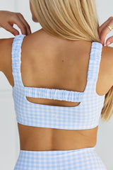 Astoria LUXE BALANCE Ruched Sports Crop - Blue Gingham From Astoria Activewear