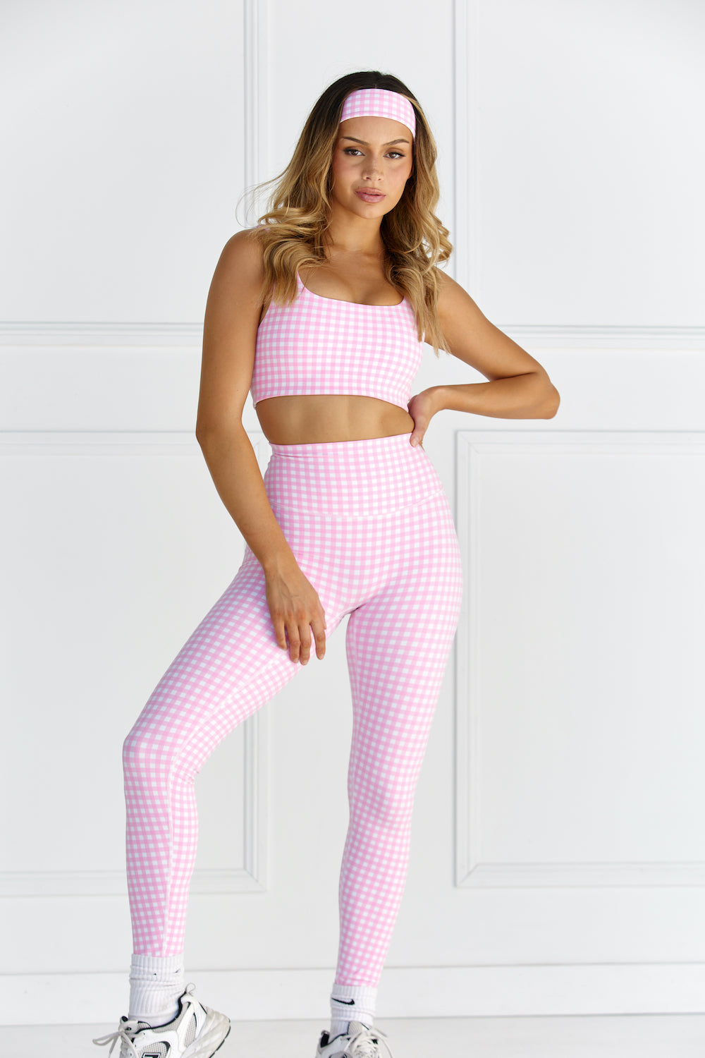 Astoria LUXE BALANCE Full Length Legging - Pink Gingham From Astoria Activewear