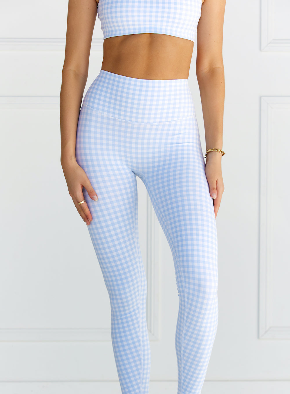 Astoria LUXE BALANCE Full Length Legging - Blue Gingham From Astoria Activewear