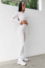 Astoria LUXE BALANCE Staple Sleeved Crop - Beige Gingham From Astoria Activewear