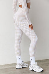 Astoria LUXE BALANCE Full Length Legging - Beige Gingham From Astoria Activewear