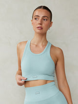 Astoria CONTOUR Ribbed Seamless Sports Crop - Seafoam From Astoria Activewear