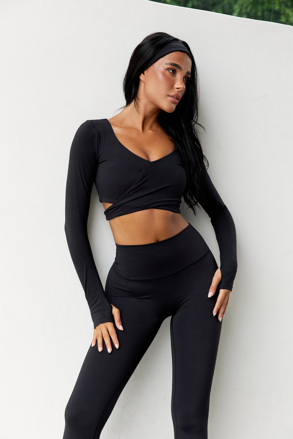 Astoria BALANCE Crossover Sleeve Crop - Black From Astoria Activewear