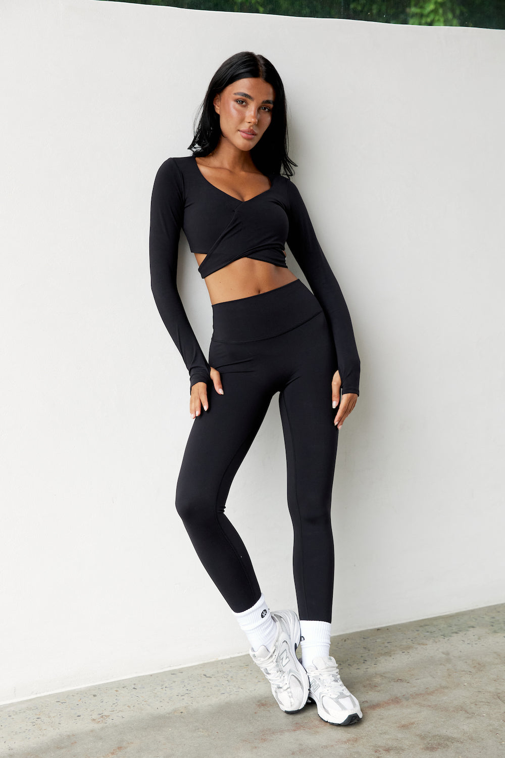 Astoria BALANCE Crossover Sleeve Crop - Black From Astoria Activewear