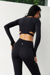 Astoria BALANCE Crossover Sleeve Crop - Black From Astoria Activewear