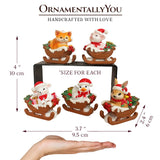 Christmas Critters Animals on Sleighs Set of Five Figurines, 5" Tabletop Holiday Animal Decor with Bunny, Piglet, Duckling, Lamb, and Fox from OrnamentallyYou