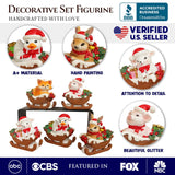 Christmas Critters Animals on Sleighs Set of Five Figurines, 5" Tabletop Holiday Animal Decor with Bunny, Piglet, Duckling, Lamb, and Fox from OrnamentallyYou