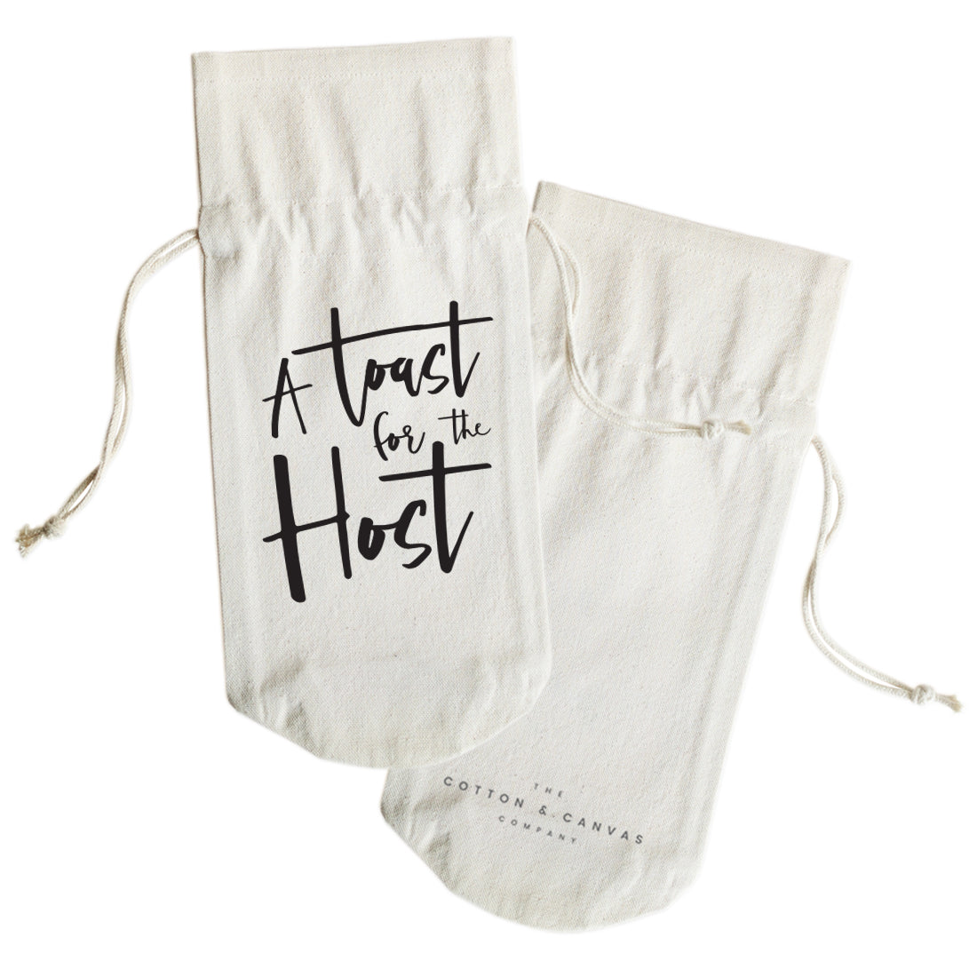 A Toast For the Host Cotton Canvas Wine Bag from The Cotton & Canvas Co.