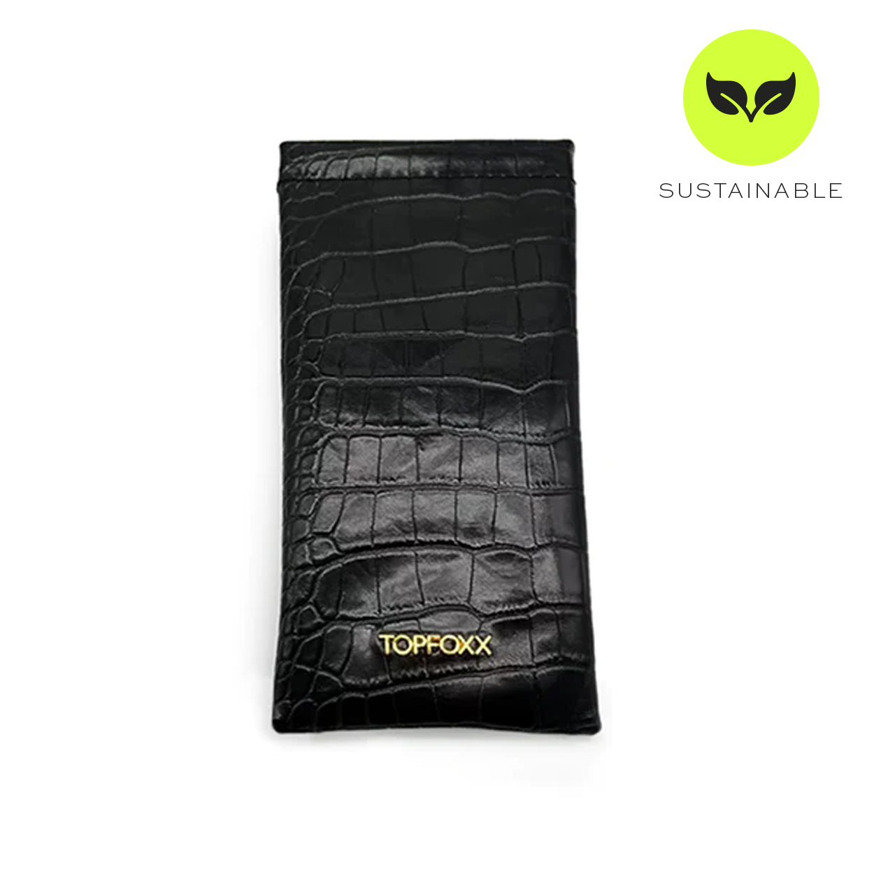 Black Faux  Croco Soft Pouch From TopFoxx