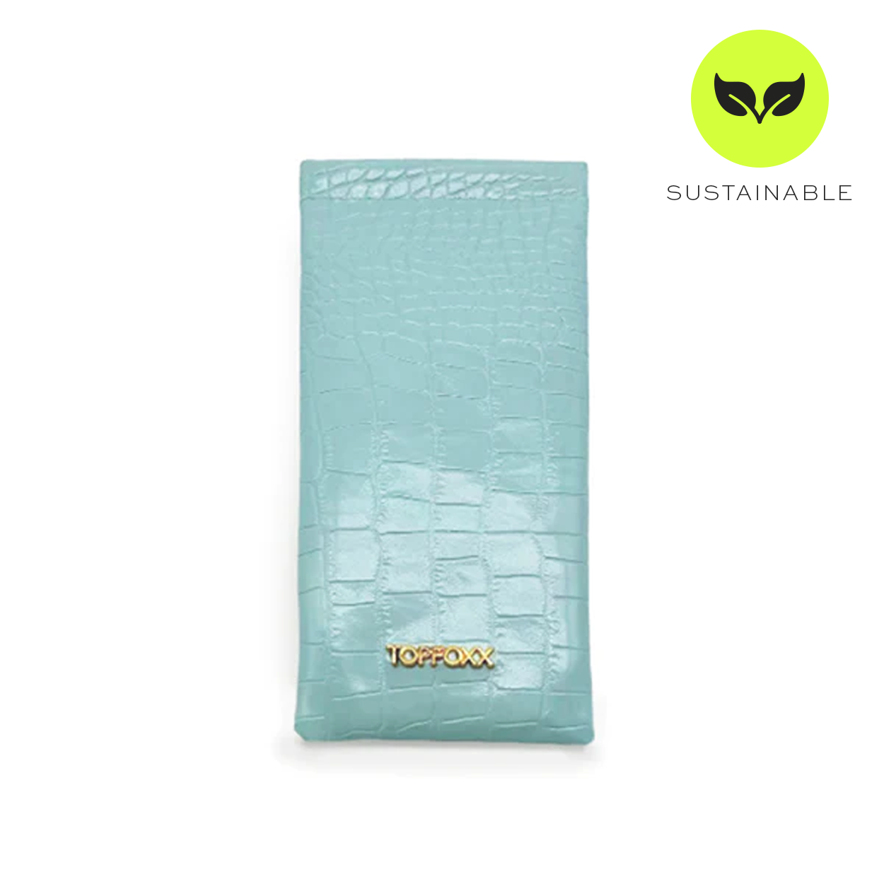 Faux Croco - Turquoise Soft Pouch from TopFoxx