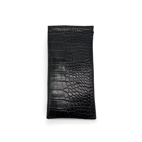 Black Faux  Croco Soft Pouch From TopFoxx