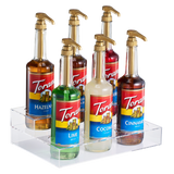 Acrylic Bottle Holder, Coffee Syrup Rack Display Case | 2-Tiered 6 Bottle | Wine Bar Bottle Rack, Clear Shelf Rack for Kitchen, Countertop, Fridge Pantry Storage Organizer - Wine, Soda, Cans, Liquor from The Wine Savant