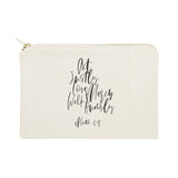 Act Justly Love Mercy Walk Humbly - Micah 6:8 Cotton Canvas Cosmetic Bag from The Cotton & Canvas Co.