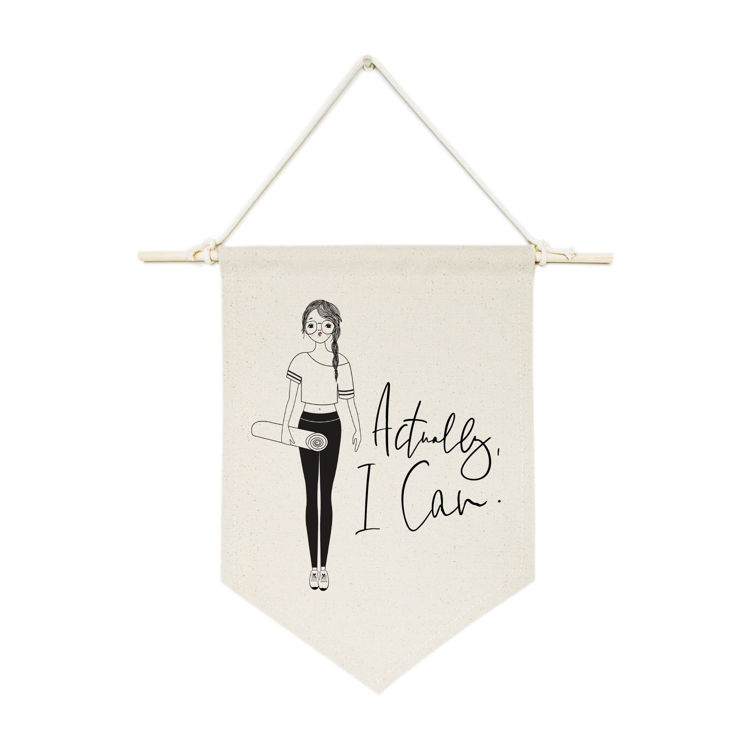 Actually, I Can Hanging Wall Banner from The Cotton & Canvas Co.