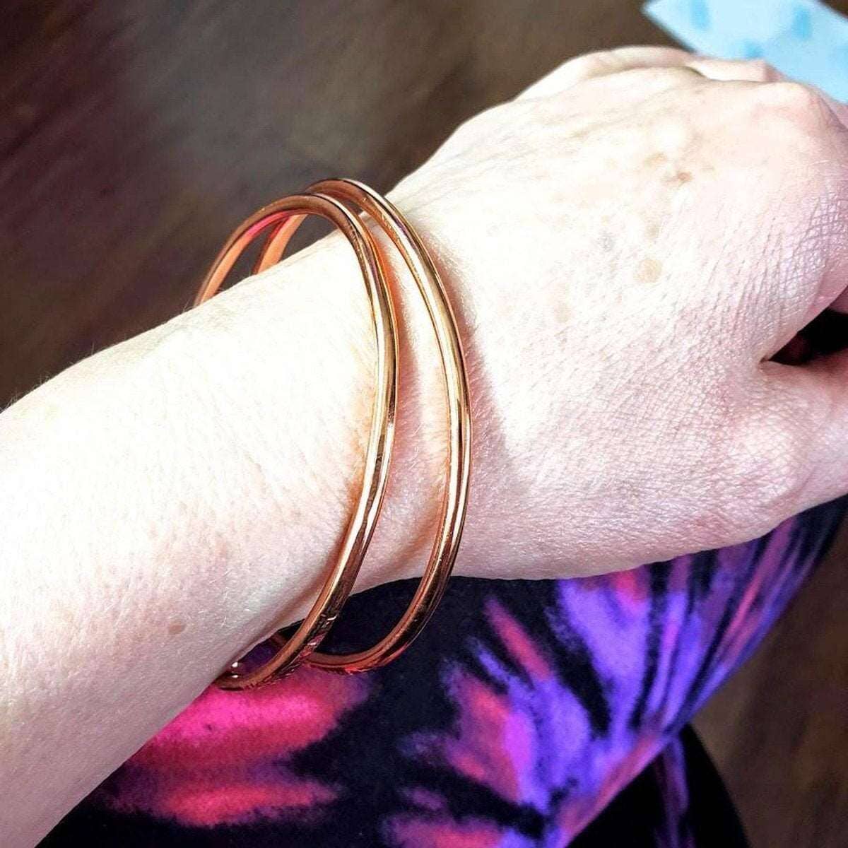 8 Gauge Adjustable Hammered Copper Overlap Bangle For Him or Her from Alexa Martha Designs