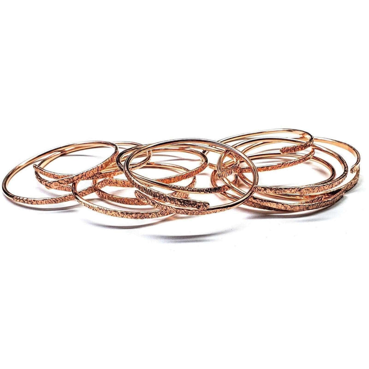8 Gauge Adjustable Hammered Copper Overlap Bangle For Him or Her from Alexa Martha Designs