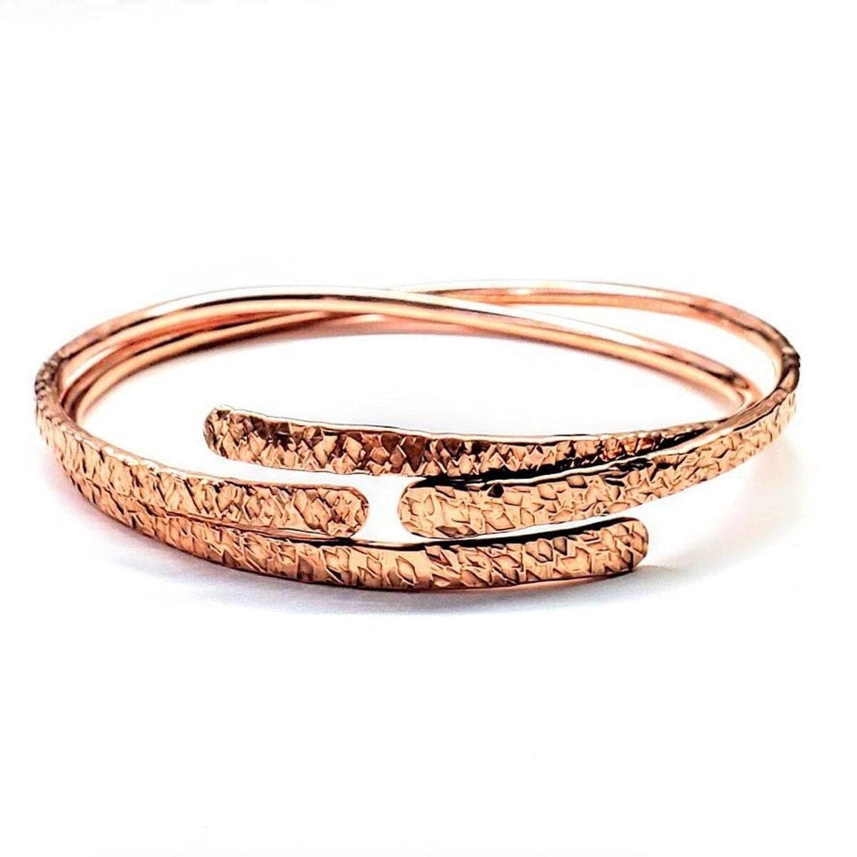8 Gauge Adjustable Hammered Copper Overlap Bangle For Him or Her from Alexa Martha Designs