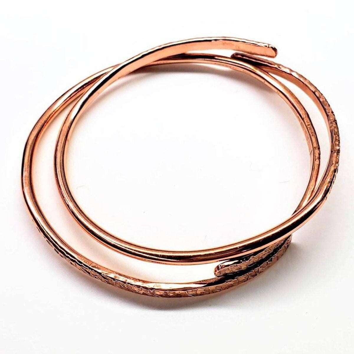8 Gauge Adjustable Hammered Copper Overlap Bangle For Him or Her from Alexa Martha Designs