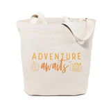 Adventure Awaits Cotton Canvas Tote Bag from The Cotton & Canvas Co.
