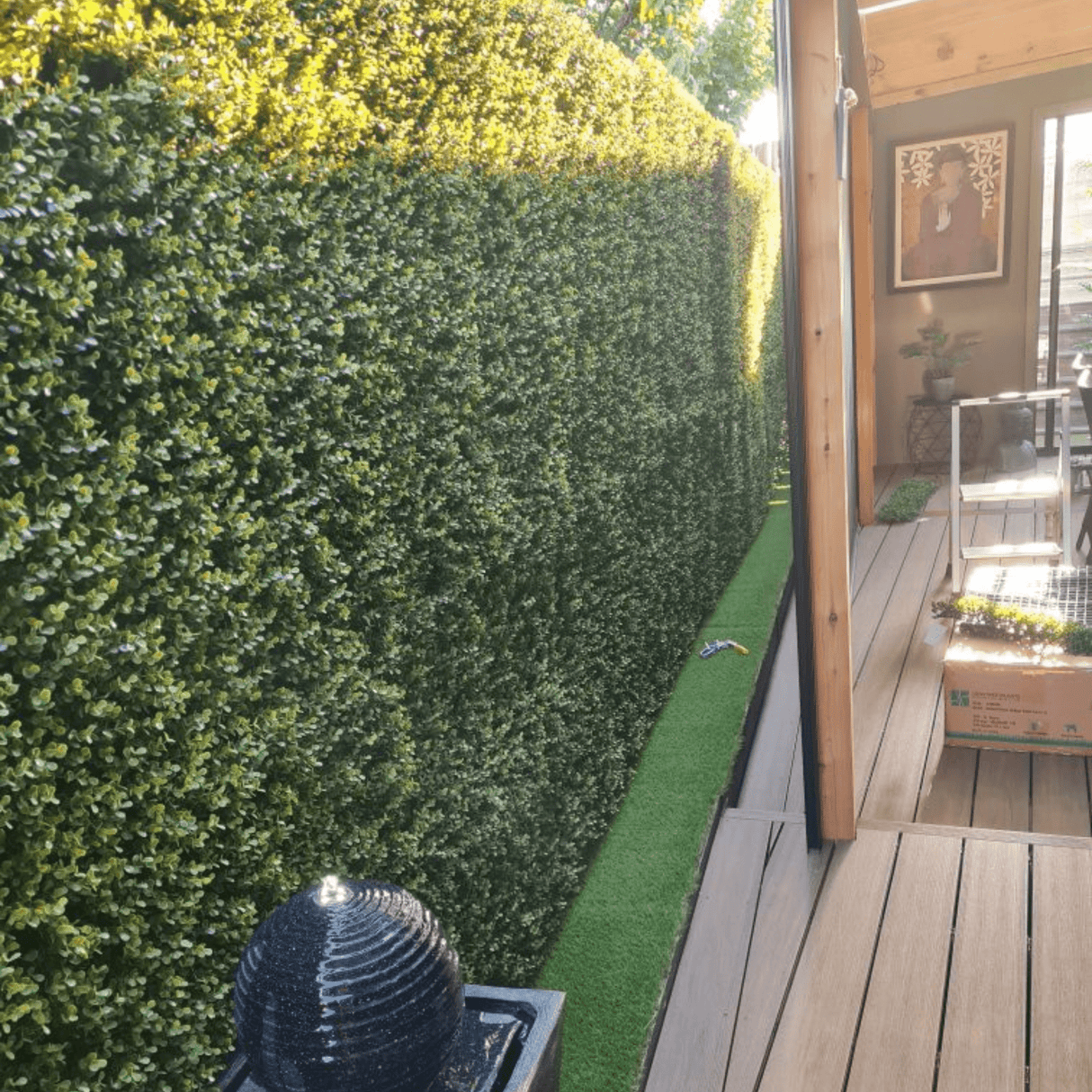 Natural Artificial Boxwood Wall 40" x 40" 11SQ FT Commercial Grade UV Resistant from Designer Plants USA