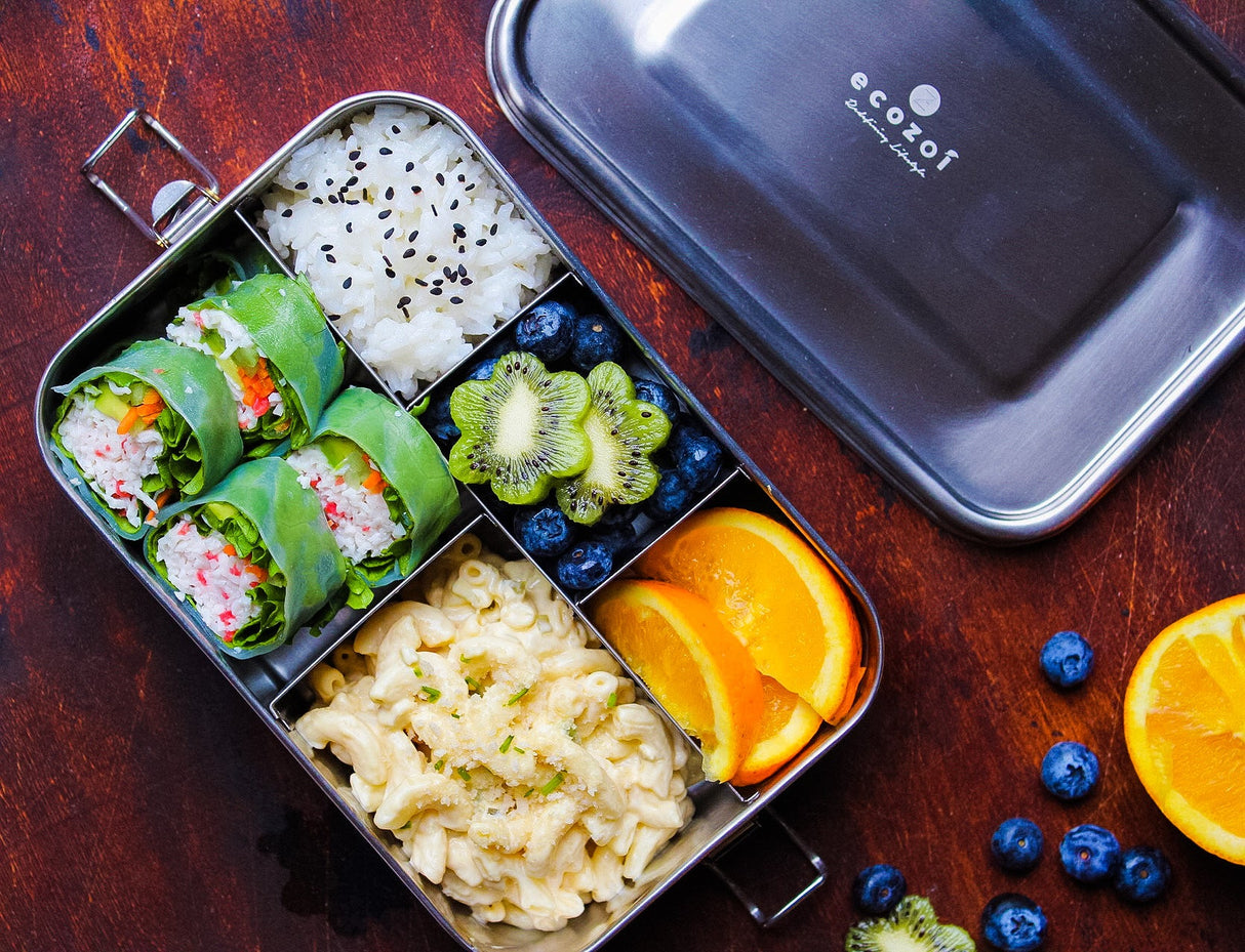 Stainless Steel Lunch Box, 5 Compartment, Leak Proof, 50 Oz from ecozoi