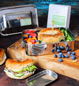 Stainless Steel Lunch Box, 2 Compartment Leak Proof, 50 Oz with Removable Divider from ecozoi
