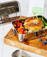 Stainless Steel Lunch Box, 2 Compartment Leak Proof, 50 Oz with Removable Divider from ecozoi