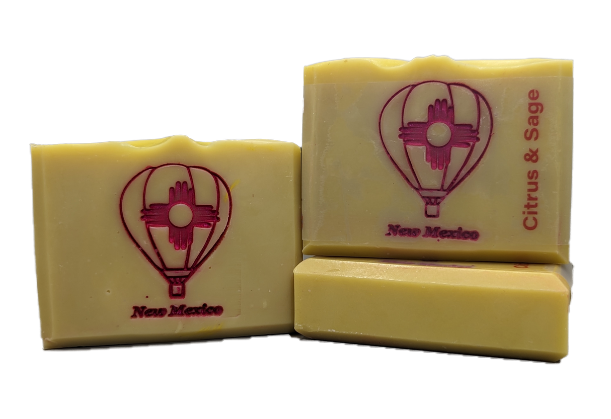 Citrus & Sage Hand Painted New Mexico Balloon Fiesta Artisan Bar Soap from By Robin Creations
