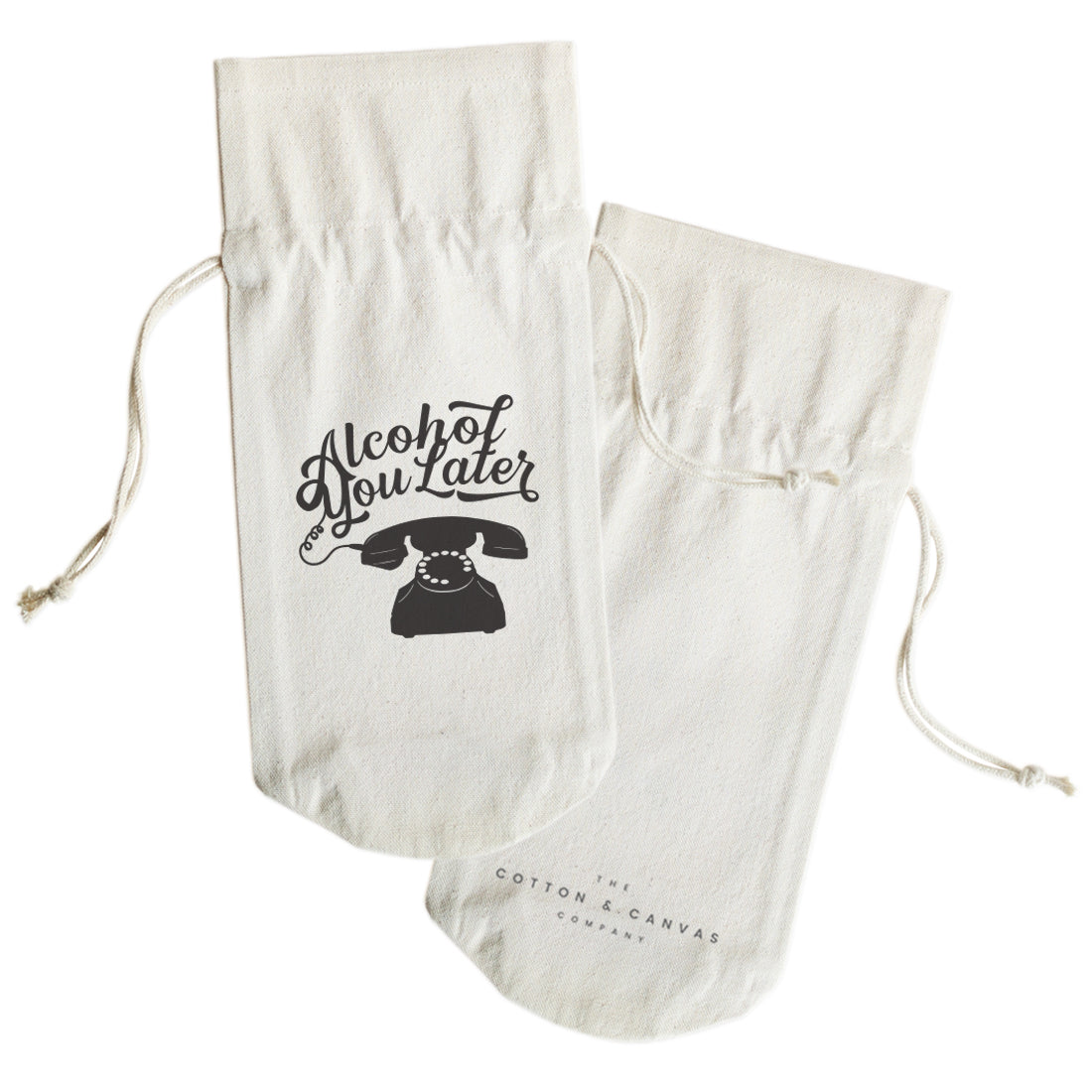 Alcohol You Later Cotton Canvas Wine Bag from The Cotton & Canvas Co.