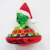 Alien and UFO Glass Christmas Ornament from OrnamentallyYou