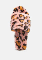 All Day Indoor Fur Flats In Leopard from London Rag International
