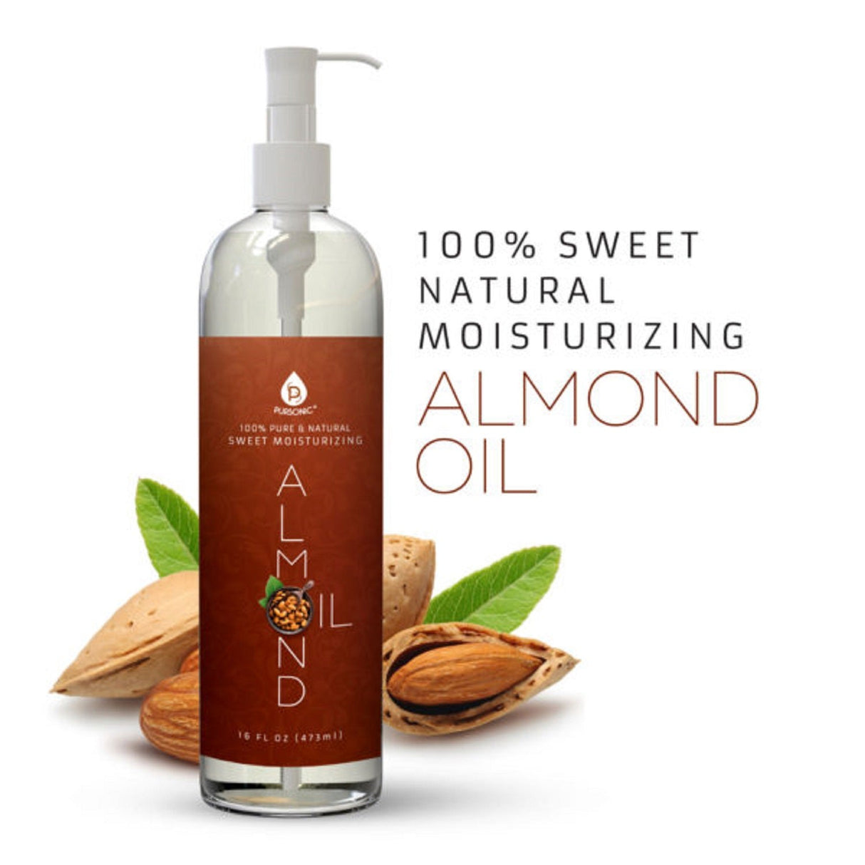 100% Pure & Natural Sweet Almond oil 16 Oz. from Pursonic