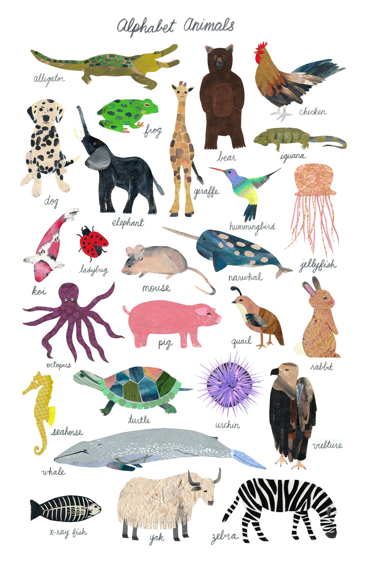 Art Print: Alphabet Animals from Forage Paper Co.