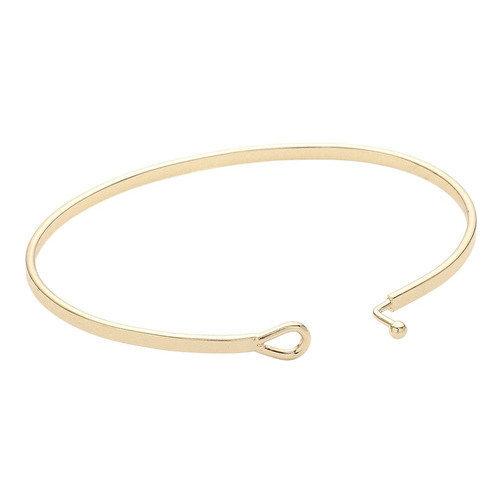 "Always in my heart" Thin Metal Hook Bracelet from Madeline Love