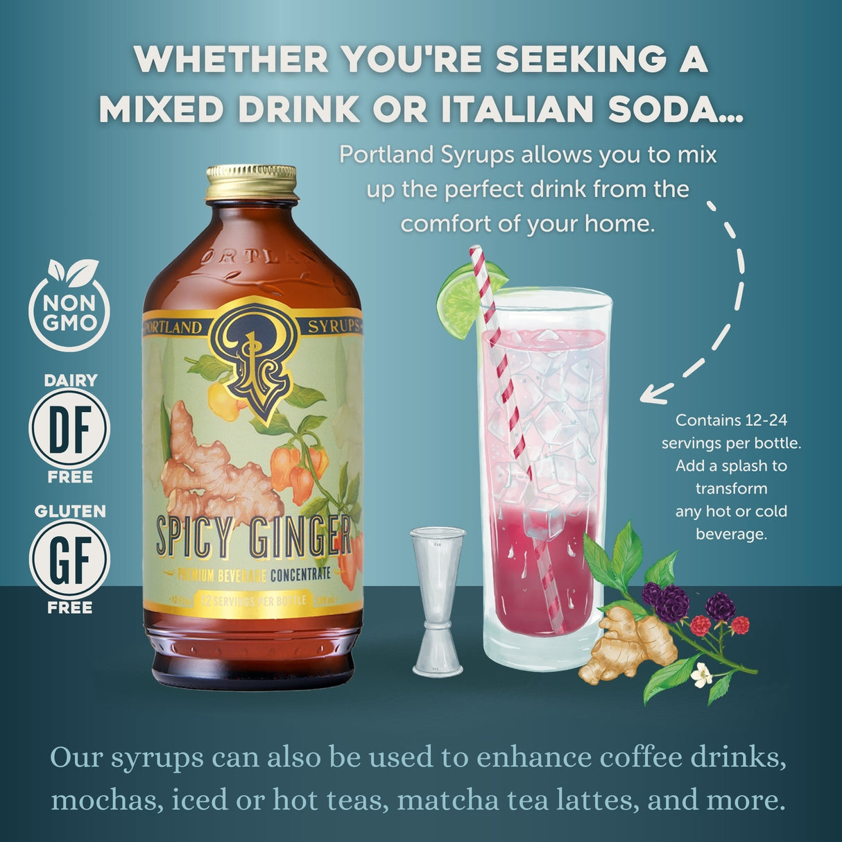 Spicy Ginger Syrup two-pack from Portland Syrups