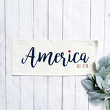 Holiday Panel: Summer, Star, Red, White and Blue, Cursive, Est. Vintage, Farmhouse; AMERICA 1776 From PillowPanels