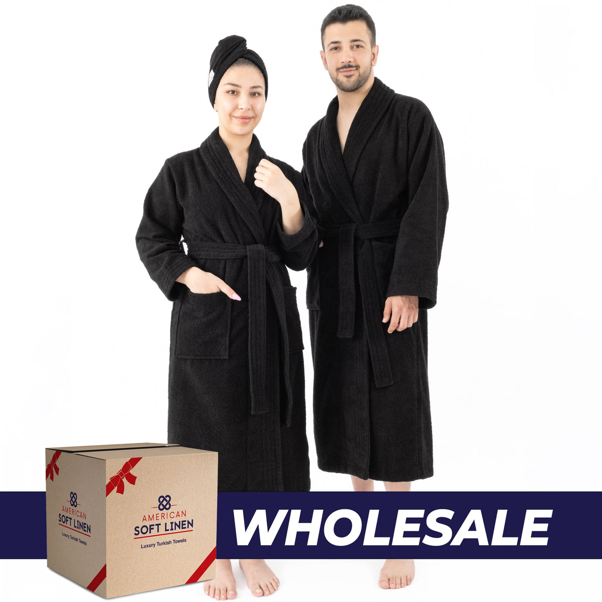 American Soft Linen, 100% Cotton Robes for Women and Men, Soft Lightweight Unisex Couple Turkish Bathrobes Wholesale From American Soft Linen