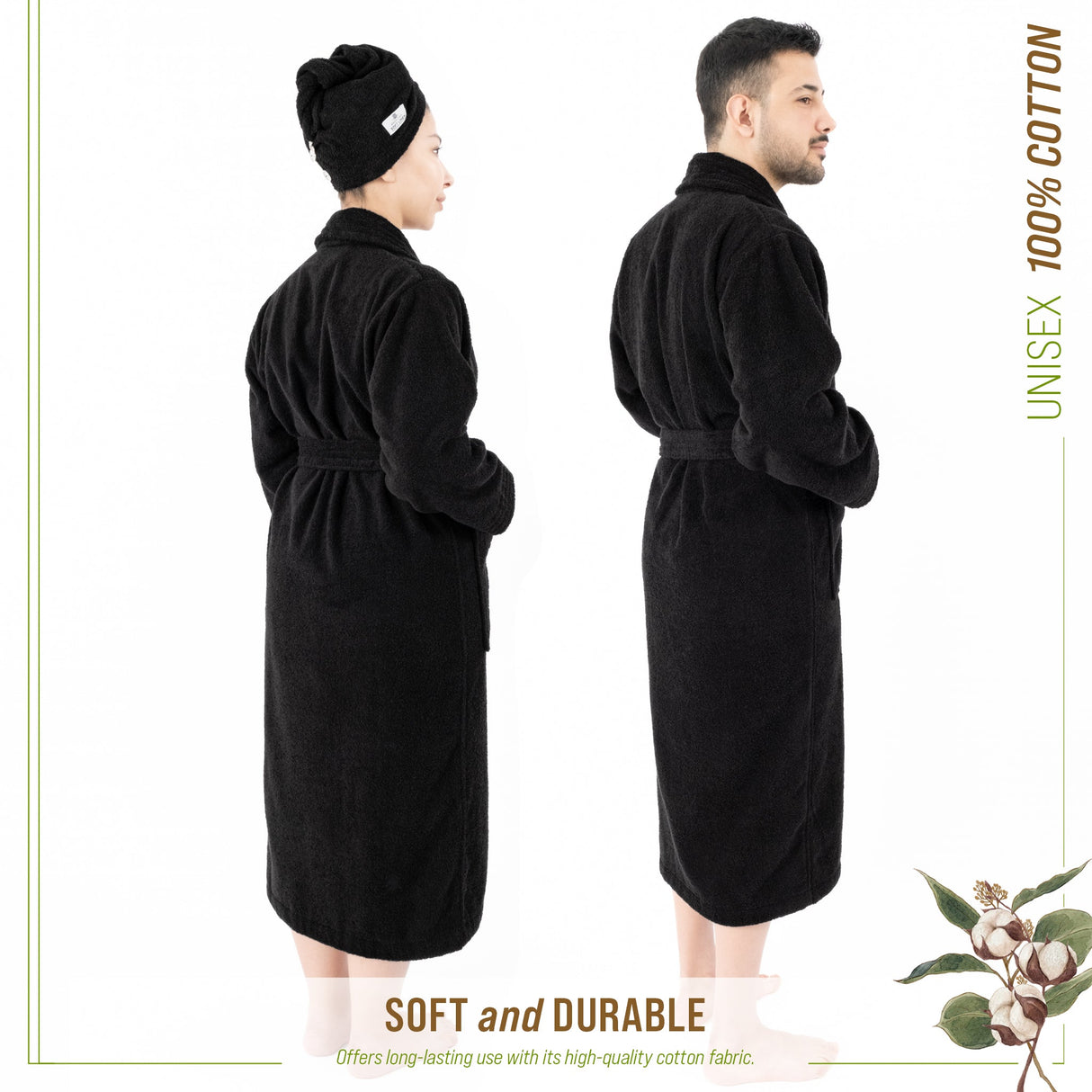 American Soft Linen, 100% Cotton Robes for Women and Men, Soft Lightweight Unisex Couple Turkish Bathrobes Wholesale From American Soft Linen